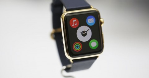New Apple Watch is pictured during an Apple event at the Flint Center for the Performing Arts in Cupertino