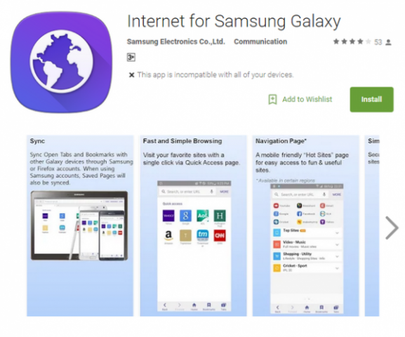 Internet for Samsung Galaxy