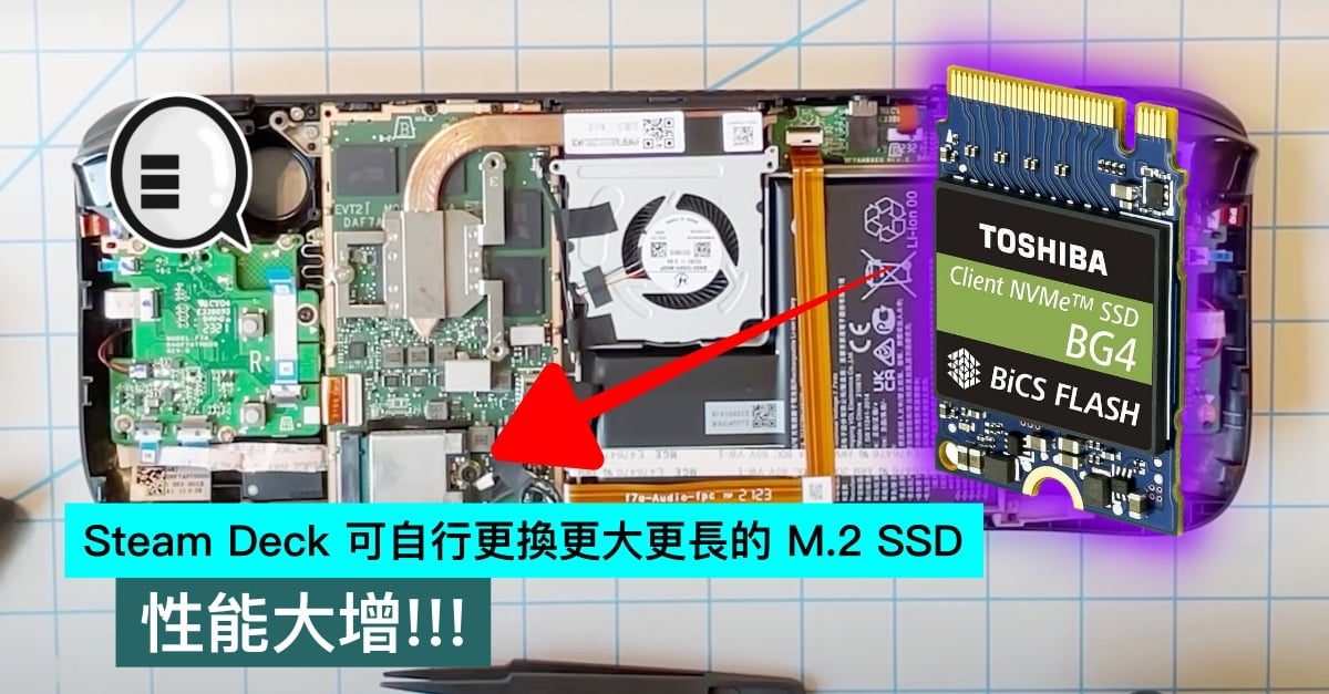 [閒聊] Steam Deck 可自行更換更長的 M.2 SSD